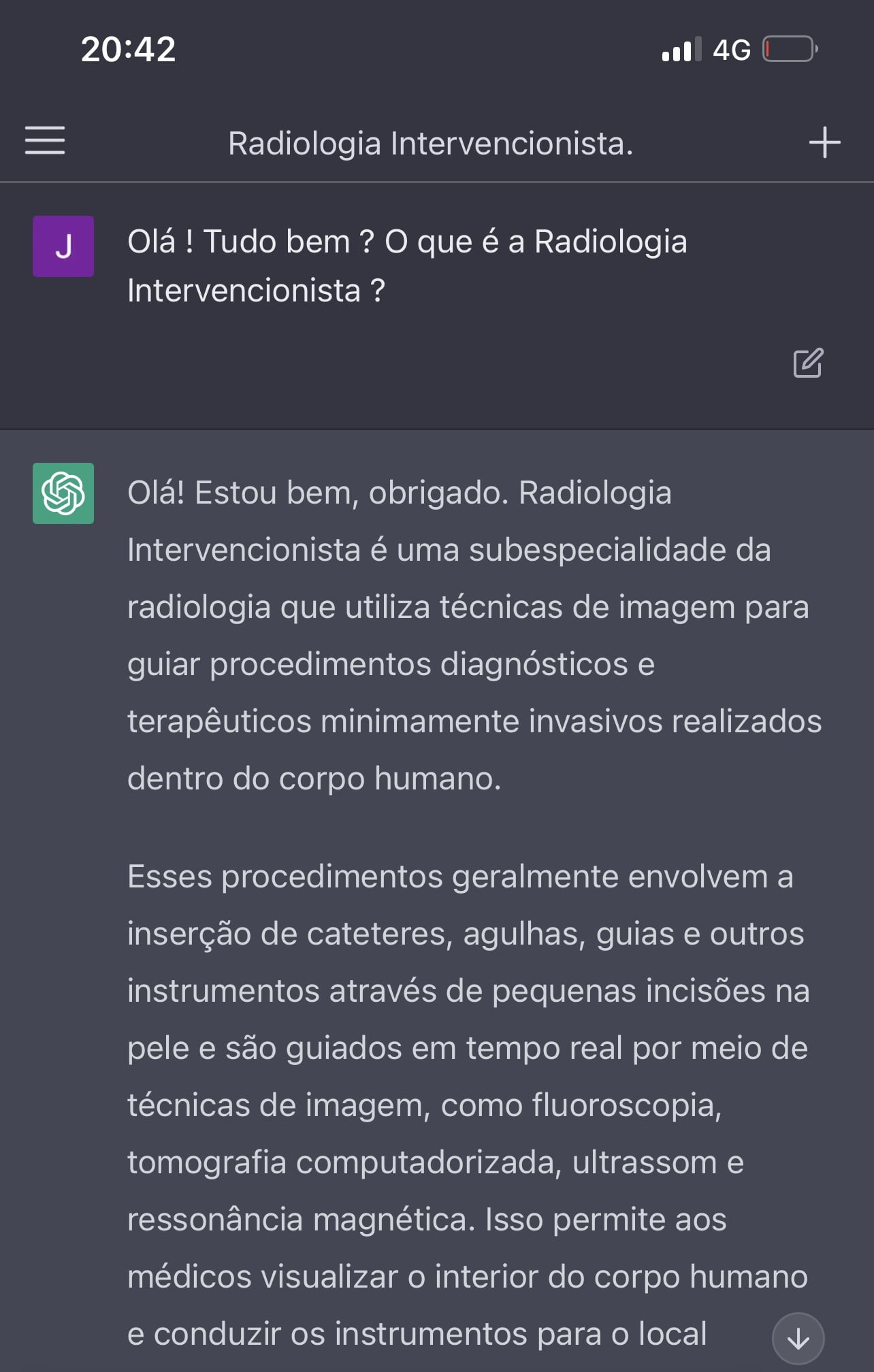 Perguntei para o ChatGPT “o que é a Radiologia Intervencionista?”. Você sabe o que é o ChatGPT e o que é a Radiologia Intervencionista?